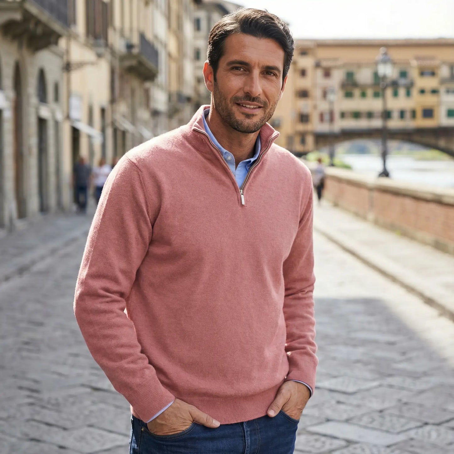 Maglione in Cashmere con Zip